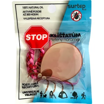 Šperk Surtep Animals Stop klíšťatům pletený náramek Barva: Bílá / Černá, Kusy: 1ks