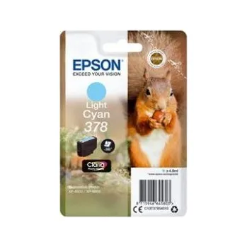 Epson 378 - 4.8 ml - světle azurová - originální - blistr s RF / akustickým alarmem - inko (C13T37854020)