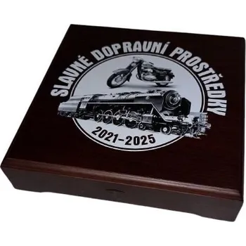 Dřevěná krabička pro 5 mincí - Slavné dopravní prostředky 2021-2025