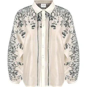 Dámská košile Košile Kahilia Dolman z Chanderi hedvábí XL / Hedvábí / Bílá