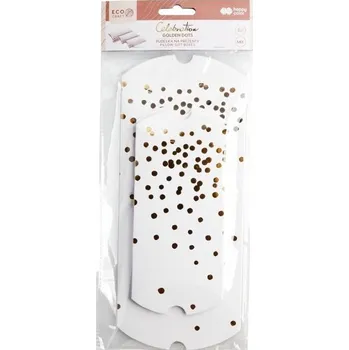 Set školních potřeb Pudełko na prezenty Złote kropki mix 3szt
