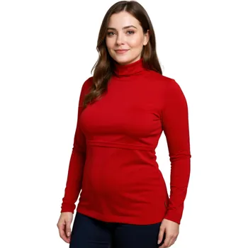 Těhotenská móda Kojicí rolák Kateřina, červený M/L