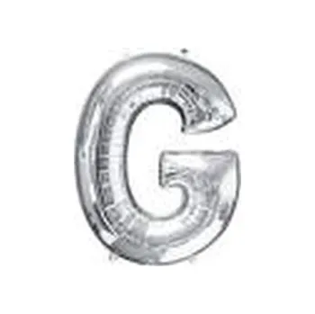 Balónek Balon Litera "G" 81cm srebrny