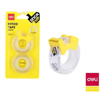 Lepicí páska Lepící páska transparentní 18mm x 18,3m - 2ks + ruční odvíječ STICK UP DELI EA30701