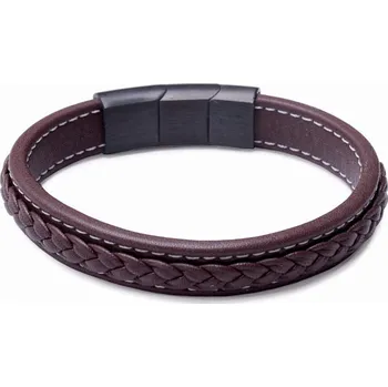 Náramek Nefertitis Pánský fashion hnědý kožený náramek nastavitelný obvod obvod cca 20,5 až 21,5 cm