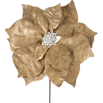 Vánoční dekorace Vánoční dekorace v podobě květu 251 zlatá (12 ks)