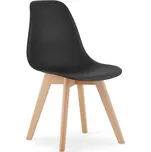 Jídelní židle KITO černá (hnědé nohy)