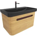 Swiss aqua technologies Koupelnová skříňka s umyvadlem SAT Fusion 77,5x43x45 cm dub medový mat SATFUSION80DMBKMBA