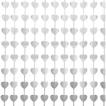 Dekorační závěs stříbrná srdce 100 x 200 cm