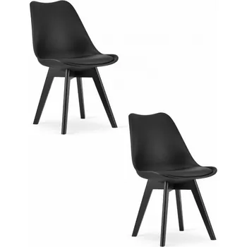 Jídelní židle Set dvou jídelních židlí MARK černý - černé nohy (2 ks)