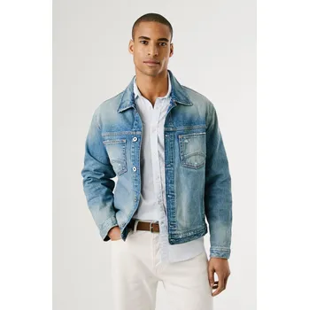 Pánská větrovka Pepe Jeans Pánská bunda REGULAR JKT HORSHAM PALE TINT Barva: denim (odpovídá obrázku), Velikost: M