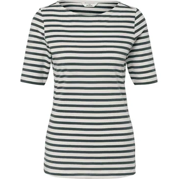 Pánské tričko 706110 - Tchibo - Triko s polodlouhým rukávem - pro ženy - vel. M 40/42 - barva: bílá/s proužky