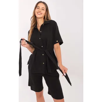 Souprava mušelínových kalhot a košilo Lakerta černá EU velikost: M