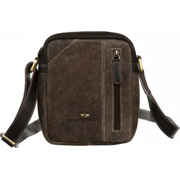 Kabelka Trendy pánská kožená crossbody taška Peterson Smil, hnědá