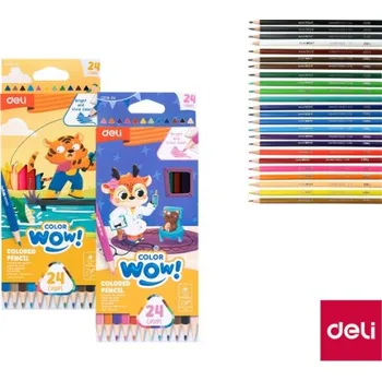 Kresba Pastelky trojhranné 24 barev WOW DELI EC138-24 mix