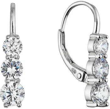 Šperk EVOLUTION GROUP CZ Stříbrné visací náušnice trojitý zirkon - 11656.1