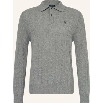 Polo Ralph Lauren Pánská Úpletová Polokošile, šedá, XXL