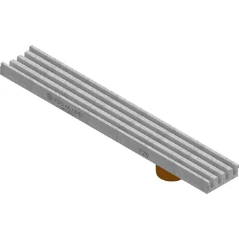 Odvodňovací polymerbetonový žlab VODALAND MONO C250 štěrbinový s odtokem 1000 x 150 x 50 mm šedý