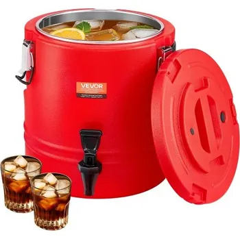 Dávkovač nápoje Termo dávkovač nápojů VEVOR, termoservírovací dávkovač na horké a studené nápoje o objemu 3 galony/11,4 l s kohoutkem, chladicí konvice potravinářské kvality s vnitřním prostorem z nerezové oceli 304, pro venkovní použití v restauraci a na čaj/kávu