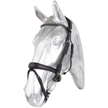 Vybavení pro koně Kentaur Uzdečka se zdobenou čelenkou LUX,černá, Cob