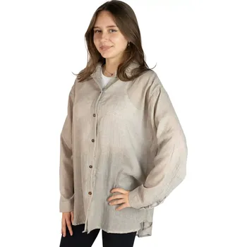 Dámská halenka Dámská košile Savitree Dark Nude, jednobarevná, Sittar UNI