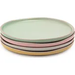 Jamie Oliver Big Love sada 4 kameninových talířů Ø 19 cm (žlutý, zelený, béžový, růžový)