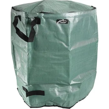 Venkovní odpadkový koš KesTek Vaky na zahradní odpad s víkem, zelené, 272 litrů, 3 ks