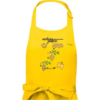 Kuchyňská zástěra Evoluce pasta - Pánská zástěra na vaření - Univerzální velikost ( Žlutá )