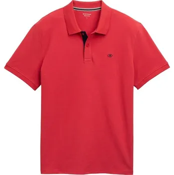 Pánské tričko Tom Tailor pánské triko s límečkem 1031006 12830 Červená M