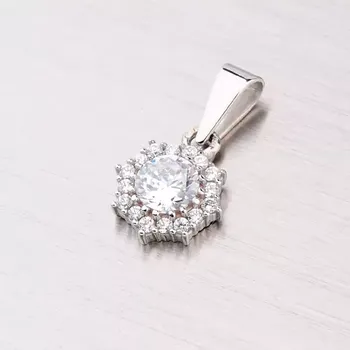 Přívěsek Dámský přívěsek bílé zlato 585 zirkon 357P-130086-01