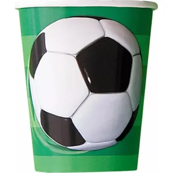 Party nádobí Papírové kelímky 3D Fotbal 8ks
