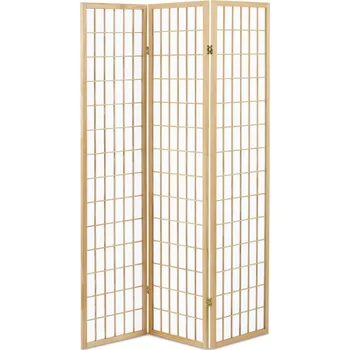 Paraván Dřevěný třídílný paraván CANXERAR, masiv smrk, přírodní + vyzvednutí ZDARMA