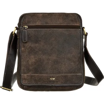 Kabelka Módní pánská kožená crossbody taška Peterson Mabon, hnědá