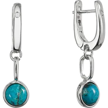 Náušnice EVOLUTION GROUP CZ Stříbrné visací náušnice s pravým chryzokolem - 11736.3