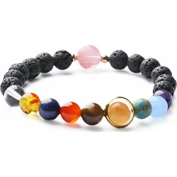 Náramek Nefertitis Náramek Devět planet z polodrahokamů a lávy 16 až 22 cm