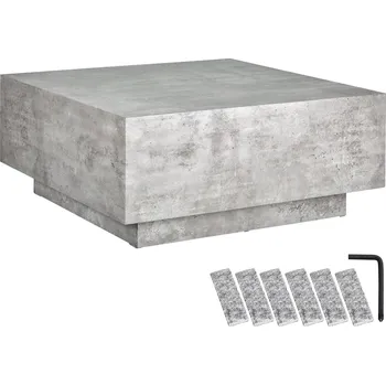 Konferenční stolek TecTake Lasley 80 x 80 x 35 cm MDF Vzhled betonu