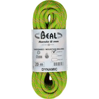 Lano Lezecké lano Beal Rando 8 mm 20 m Golden Dry - yellow