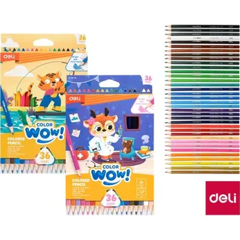 Kresba Pastelky trojhranné 36 barev WOW DELI EC138-36 mix