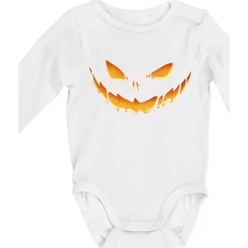 Kojenecký body Svítící dýně - Body kojenecké s dlouhým rukávem - Dlouhý r. do 3 měs ( Bílá )