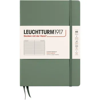 Diář Leuchtturm 1917, Zápisník linkovaný v tvrdých deskách Leuchtturm 1917 A5, 251 stran, olivový, 80 g/m² - Formadore