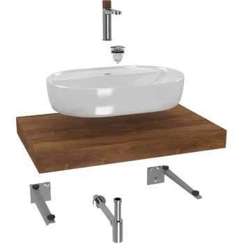 Ložnice Swiss aqua technologies Koupelnová sestava SAT s deskou pod umyvadlo Dolce 80x8x50 cm dub charleston KSETDO3