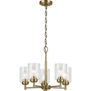 Kichler KL-WINSLOW5-NBR - Lustr na řetězu WINSLOW 5xE27/60W/230V mosaz