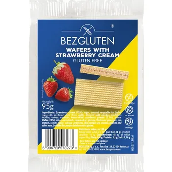 BEZGLUTEN Oplatky s jahodovou příchutí, bez lepku, 95 g