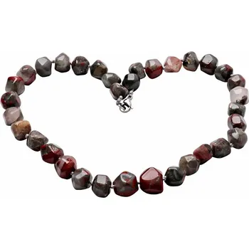 Drahý kámen Heliotrop náhrdelník z velkých nuget délka cca 51 cm