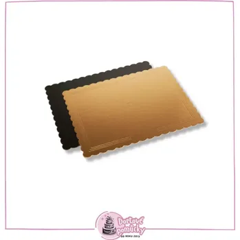 Zlato-černá dortová podložka 20x30 cm (pevná)