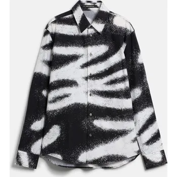 Pánská košile KOŠILE KARL LAGERFELD AUTOGRAPH AOP SHIRT BLACK-WHITE KL PRINT