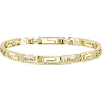 Náramek Pozlacený náramek se zirkony a geometrickými ornamenty 2962
