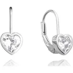 MINET náušnice srdíčka s čirými zirkony JMAD0015WE01