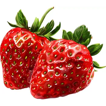 Samolepící dekorace UV samolepka jahody 7x7 cm (UV samolepka se zeleninou a ovocem)