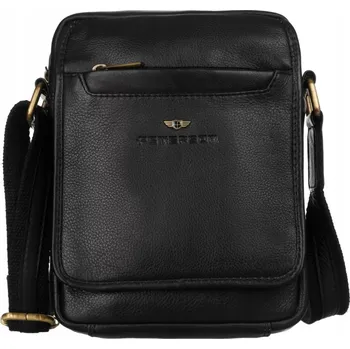 Kabelka Trendy pánská kožená crossbody taška Peterson Achim, černá